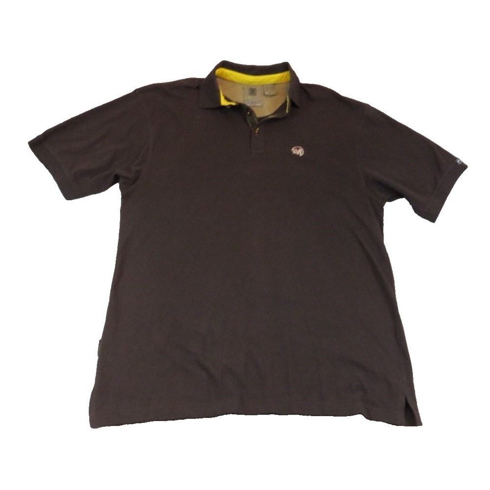 Mecca USA Vintage Polo Shirt XL Brown Cotton Pique Y2K Hip Hop Streetwear 90s